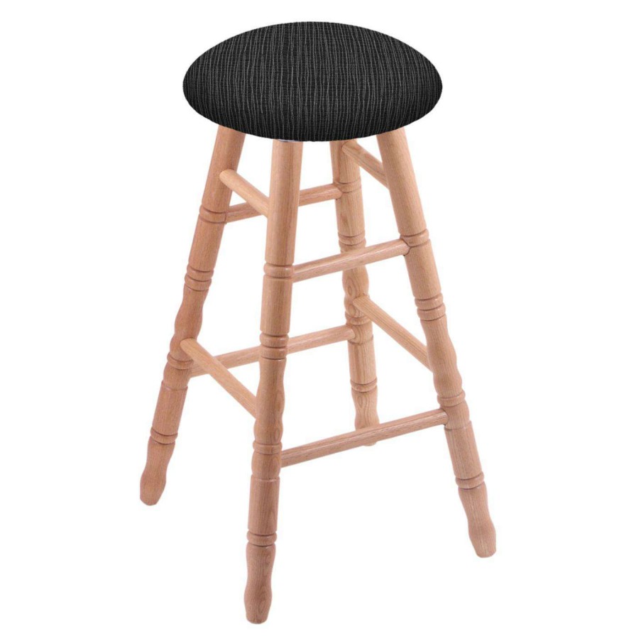 Bar Stools * | Deals Counter Height Stools Holland Bar Stool Co Oak Stool With Turned Legs And Fabric Seat