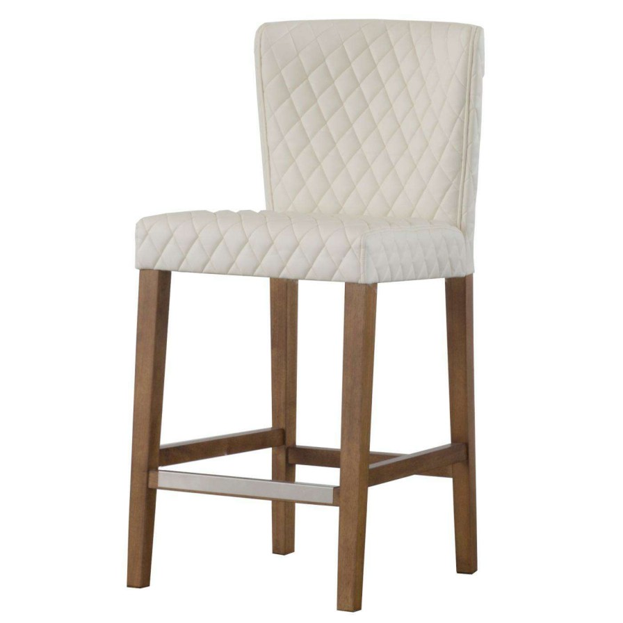 Bar Stools * | Deals Counter Height Stools New Pacific Direct Inc Albie 25.5 In. Diamond Stitching Upholstered Counter Stool