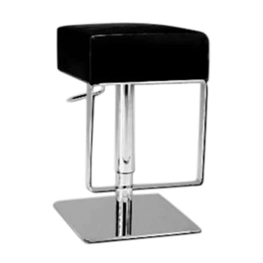 Bar Stools * | Discount Counter Height Stools Chintaly Adjustable Siena Swivel Bar Stool Black