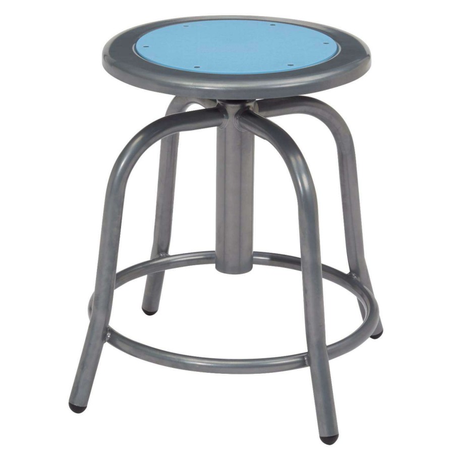 Bar Stools * | Cheapest Counter Height Stools National Public Seating Adjustable Height Designer Stool With Metal Seat