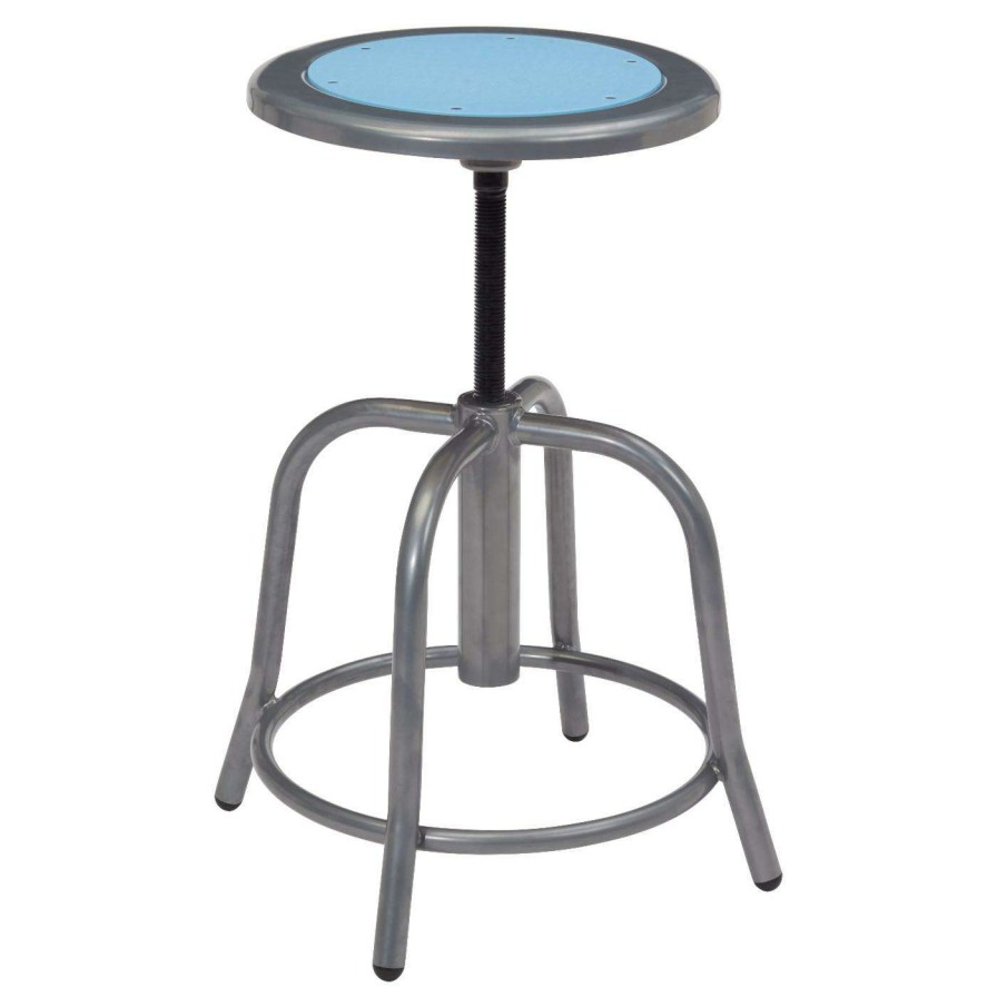 Bar Stools * | Cheapest Counter Height Stools National Public Seating Adjustable Height Designer Stool With Metal Seat