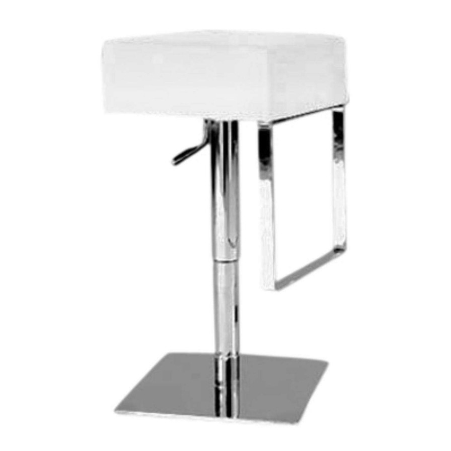 Bar Stools * | Coupon Counter Height Stools Chintaly Adjustable Siena Swivel Bar Stool White