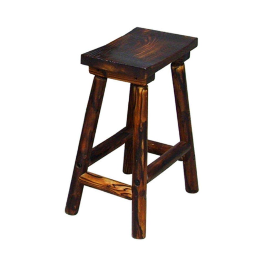 Bar Stools * | Deals Counter Height Stools Leigh Country Char-Log Saddle Stool