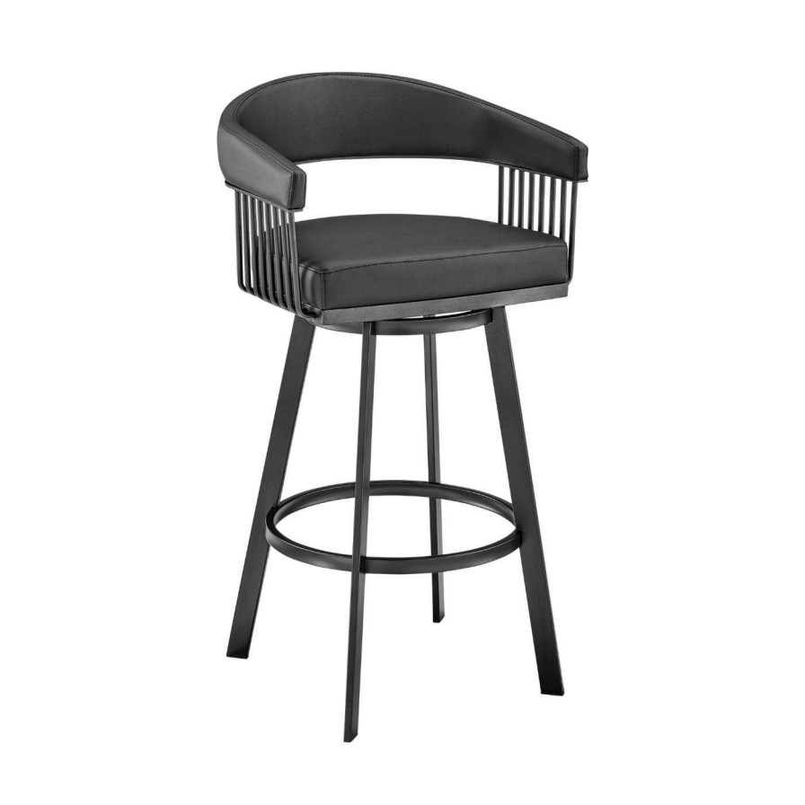 Counter Stools Sales * | Best Pirce Counter Height Stools Armen Living Chelsea Swivel 26 In. Faux Leather Counter Stool