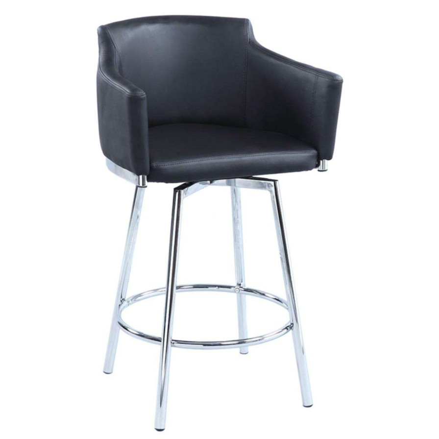 Bar Stools * | Outlet Counter Height Stools Chintaly Dusty Club Counter Stool With Memory Swivel