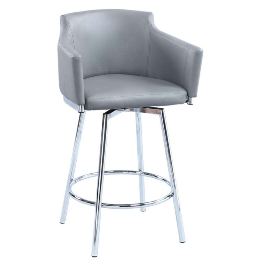 Bar Stools * | Outlet Counter Height Stools Chintaly Dusty Club Counter Stool With Memory Swivel