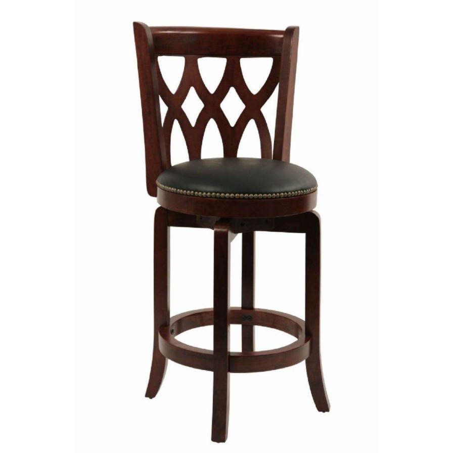 Bar Stools * | Best Pirce Counter Height Stools Boraam Cathedral 24 In. Swivel Counter Stool Dark Cherry