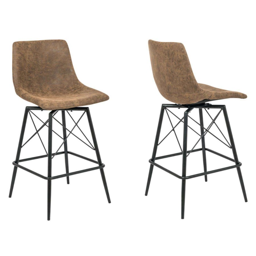 Bar Stools * | Coupon Counter Height Stools C2A Irondale 26 In. Swivel Counter Stool Set Of 2