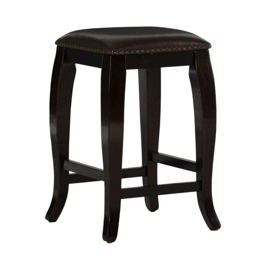 Bar Stools * | Coupon Counter Height Stools Linon San Francisco 24 In. Square Top Counter Stool Wenge