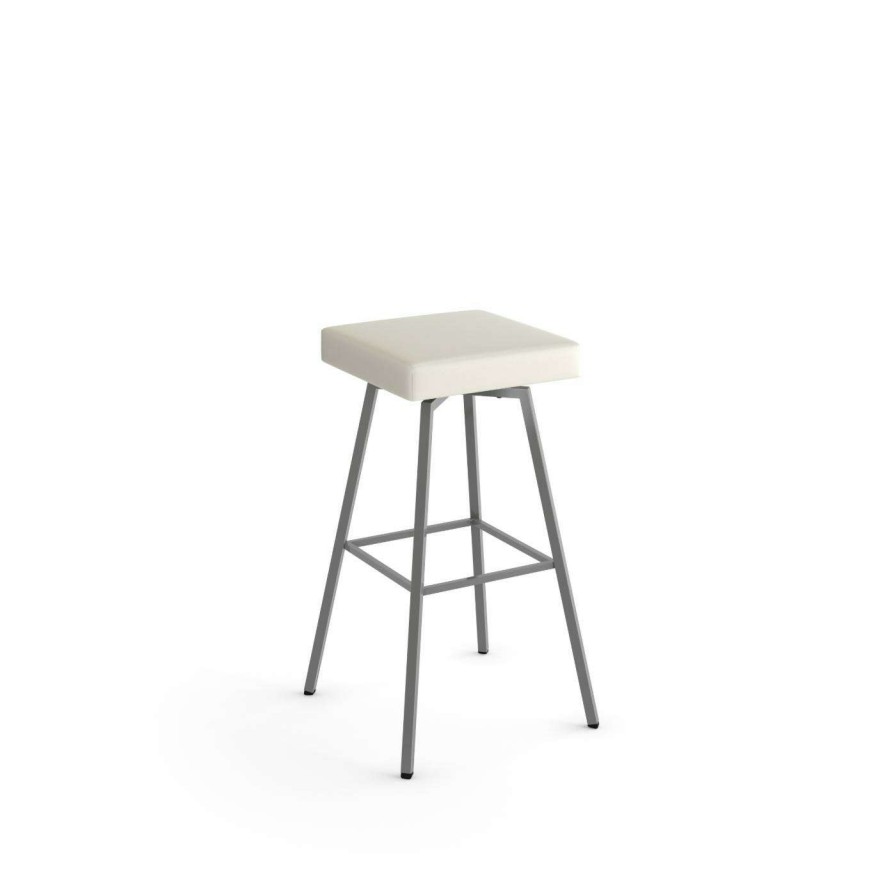 Bar Stools * | Outlet Counter Height Stools Amisco Robin 26 In. Swivel Counter Stool Black Metal / Charcoal Gray Polyester