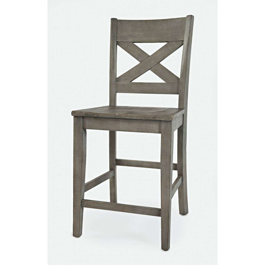 Bar Stools * | Brand New Counter Height Stools Jofran Outer Banks 24 In. X-Back Reclaimed Pine Counter Stool Set Of 2