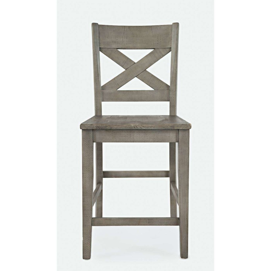 Bar Stools * | Brand New Counter Height Stools Jofran Outer Banks 24 In. X-Back Reclaimed Pine Counter Stool Set Of 2