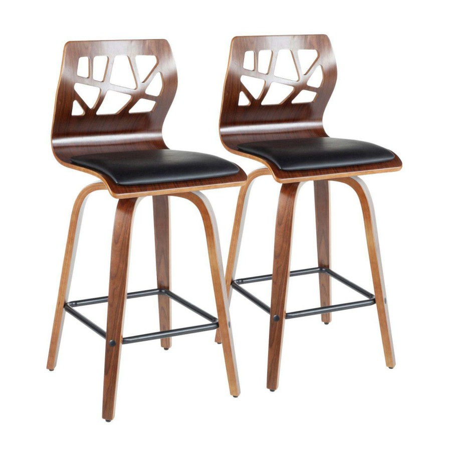 Bar Stools * | Best Deal Counter Height Stools Lumisource Folia 26 In. Mid-Century Modern Counter Stool Set Of 2