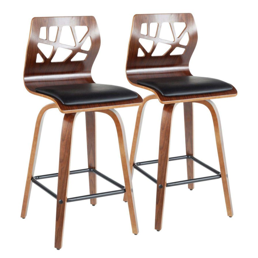 Bar Stools * | Best Deal Counter Height Stools Lumisource Folia 26 In. Mid-Century Modern Counter Stool Set Of 2