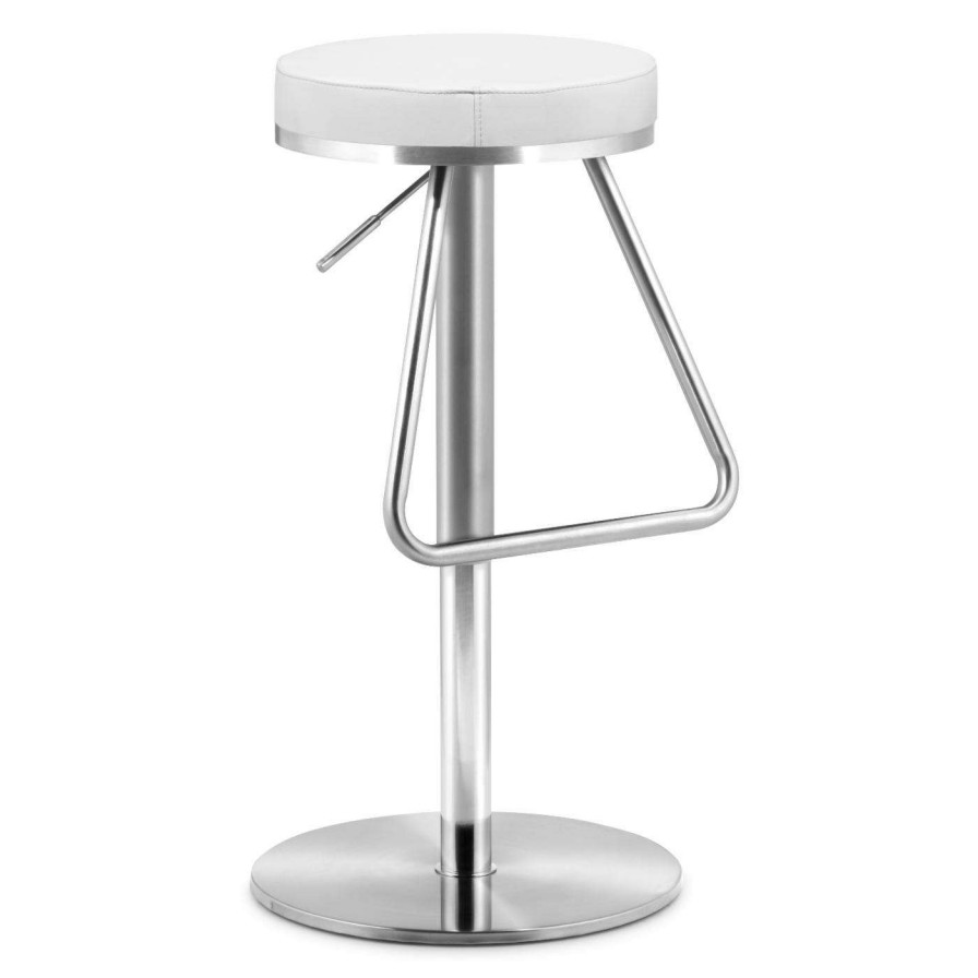 Bar Stools * | New Counter Height Stools Zuo Modern Soda Bar Stool White