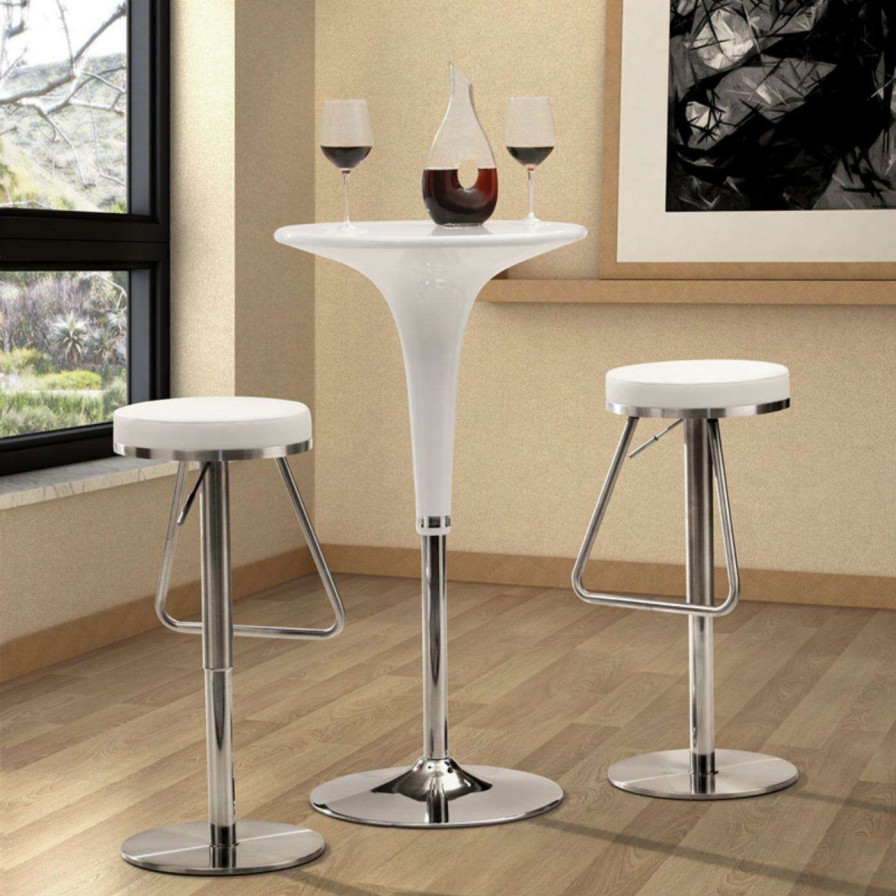 Bar Stools * | New Counter Height Stools Zuo Modern Soda Bar Stool White