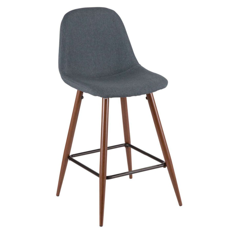 Bar Stools * | Deals Counter Height Stools Lumisource Pebble 24 In. Fabric Counter Stool Set Of 2