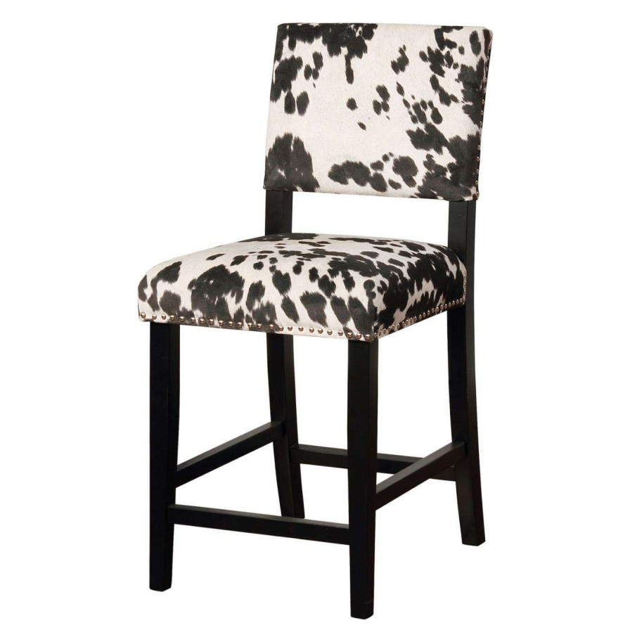 Bar Stools * | Flash Sale Counter Height Stools Linon Clayton Cow Print Counter Stool