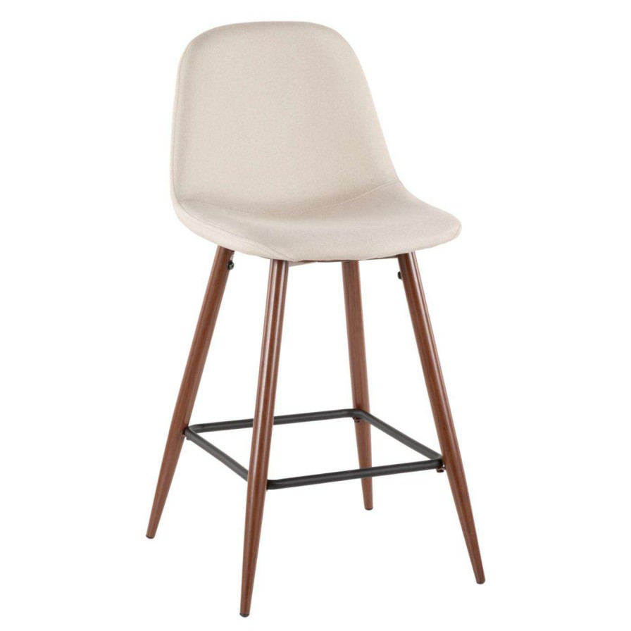 Bar Stools * | Promo Counter Height Stools Lumisource Pebble 24 In. Solid Back Counter Stool Set Of 2