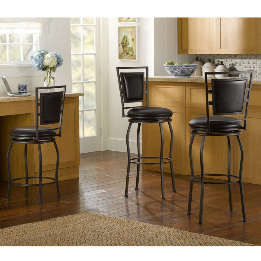 Bar Stools * | Top 10 Counter Height Stools Linon Townsend 3 Piece Adjustable Stool Set