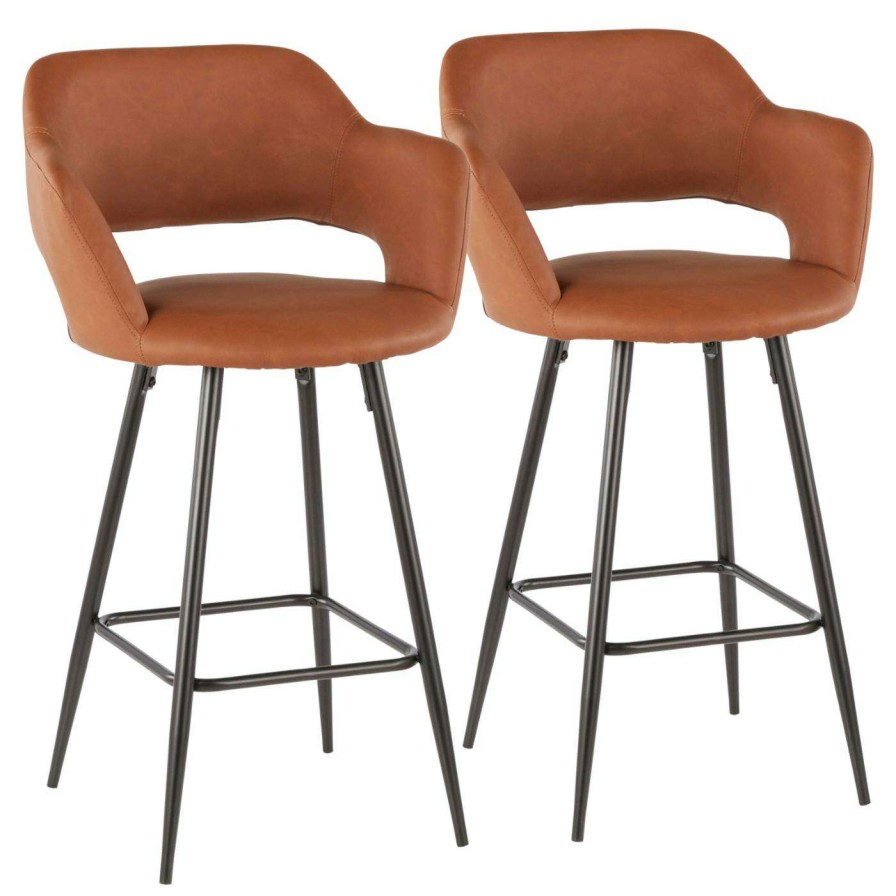 Bar Stools * | Deals Counter Height Stools Lumisource Margarite 25 In. Upholstered Counter Stool Set Of 2