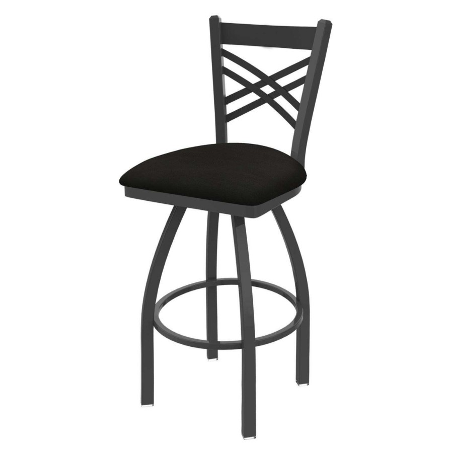 Bar Stools * | Promo Counter Height Stools Holland Bar Stool Co Catalina 25 In. Cross Back Swivel Counter Stool With Faux Leather Seat