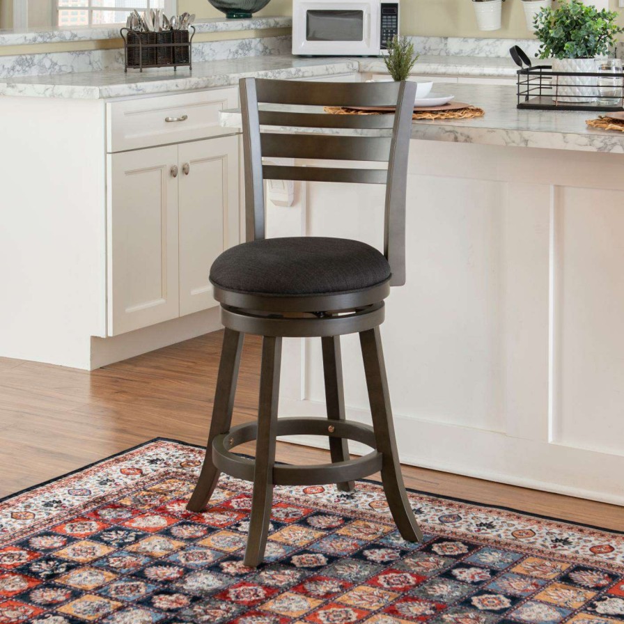 Bar Stools * | Best Deal Counter Height Stools Powell Tegan 24 In. Upholstered Counter Stool Gray