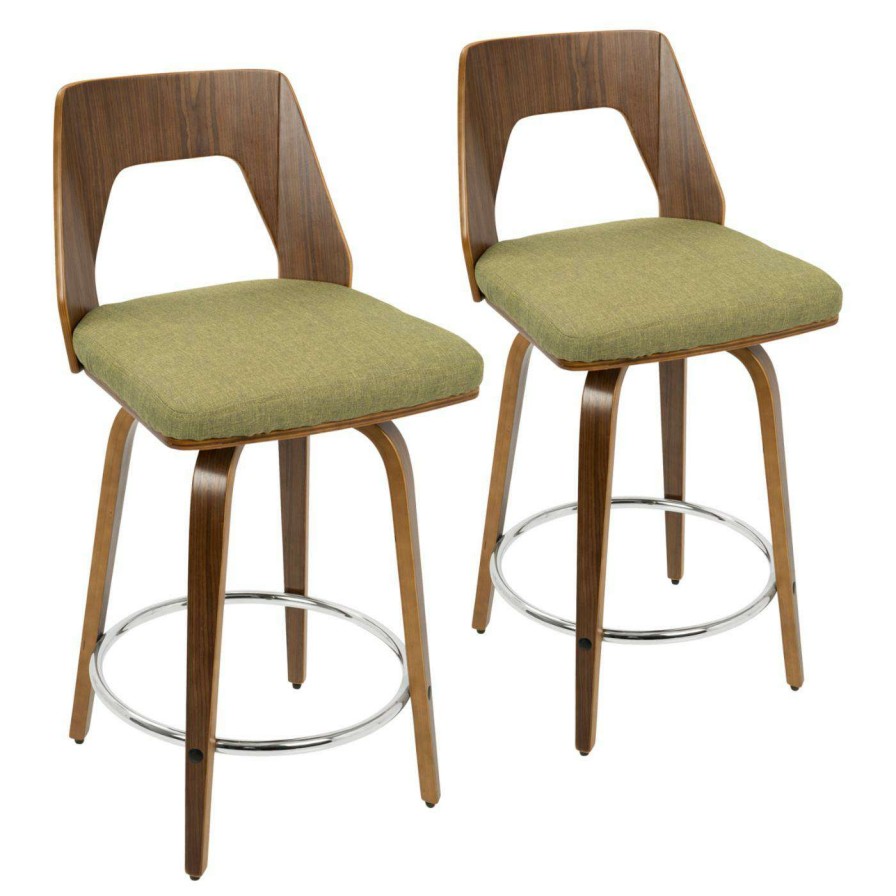 Bar Stools * | Coupon Counter Height Stools Lumisource Trilogy 24 In. Keyhole Fabric Counter Stool Set Of 2