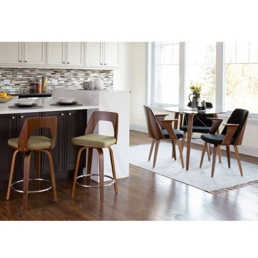 Bar Stools * | Coupon Counter Height Stools Lumisource Trilogy 24 In. Keyhole Fabric Counter Stool Set Of 2