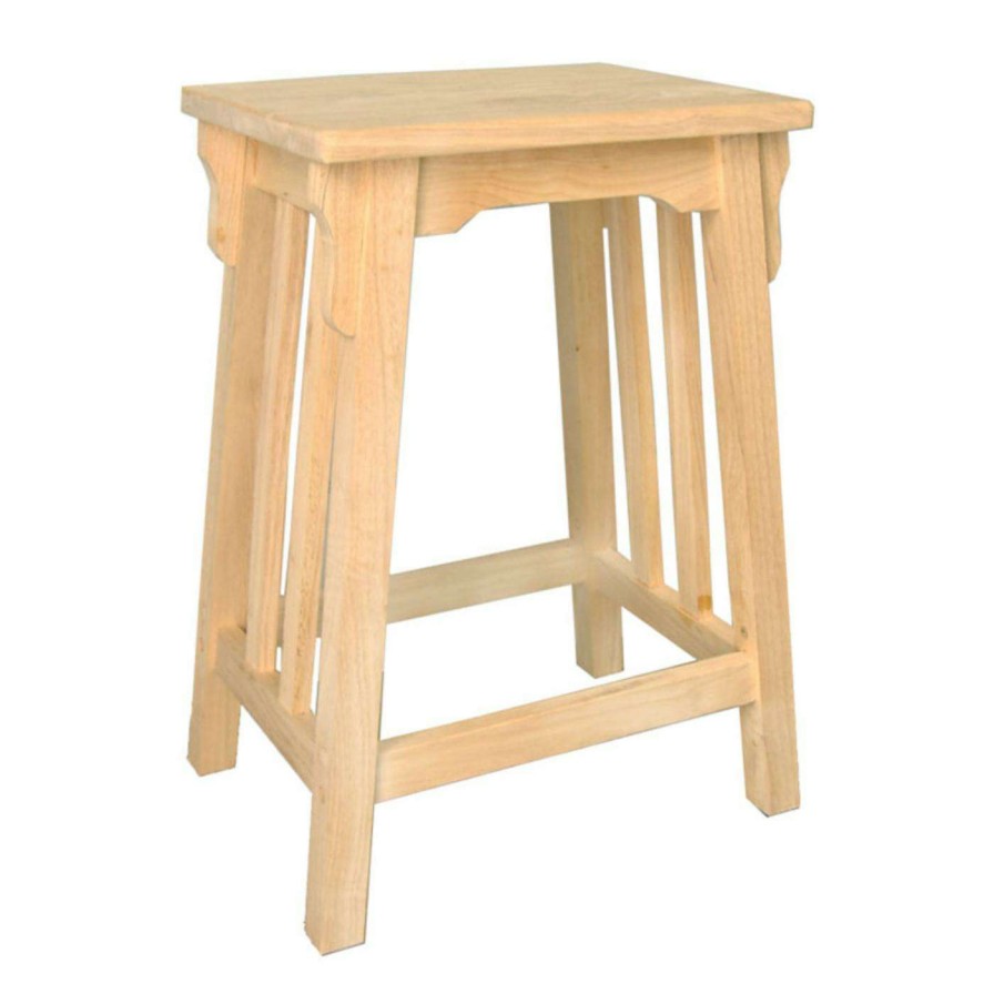 Bar Stools * | Outlet Counter Height Stools International Concepts Unfinished 24-Inch Hartford Mission Counter Stool