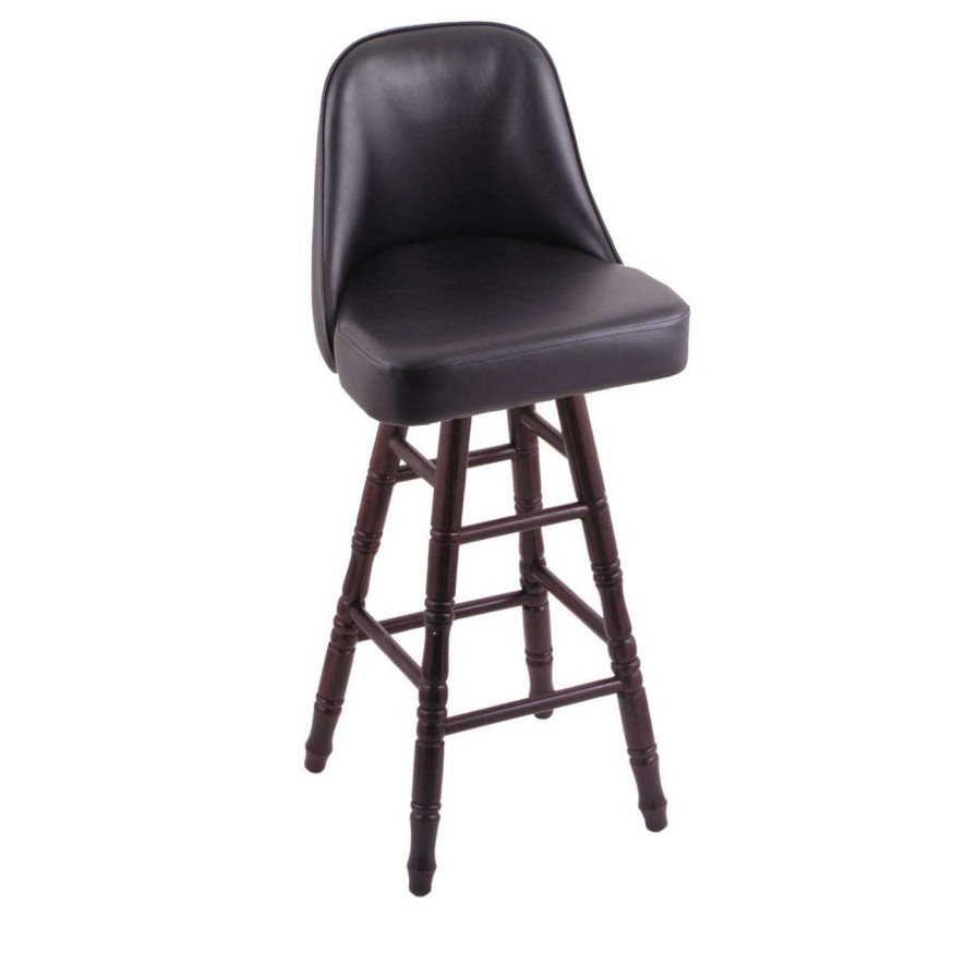 Bar Stools * | Hot Sale Counter Height Stools Holland Bar Stool Co Grizzly Oak Stool With Turned Legs And Vinyl Seat