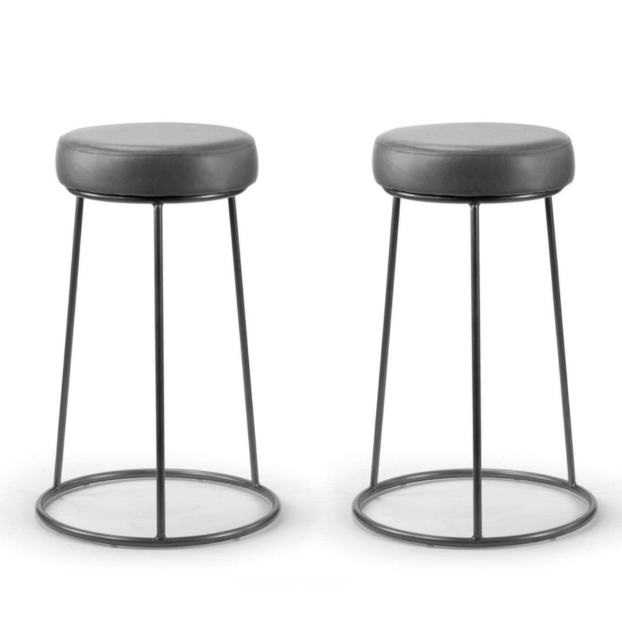 Bar Stools * | Cheapest Counter Height Stools Glamour Home Amie Grey Backless 26.25 In. Counter Stool Set Of 2