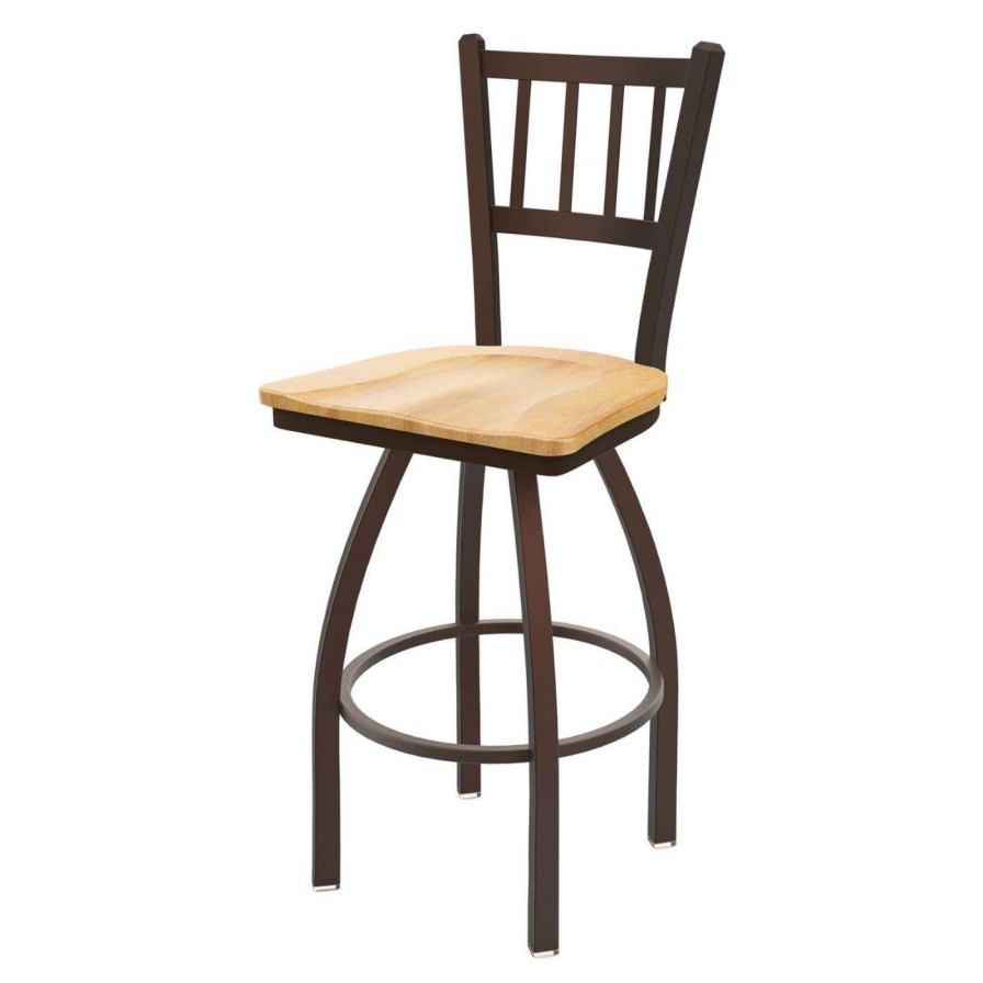 Bar Stools * | Coupon Counter Height Stools Holland Bar Stool Co Contessa 25 In. Swivel Counter Stool With Wood Seat