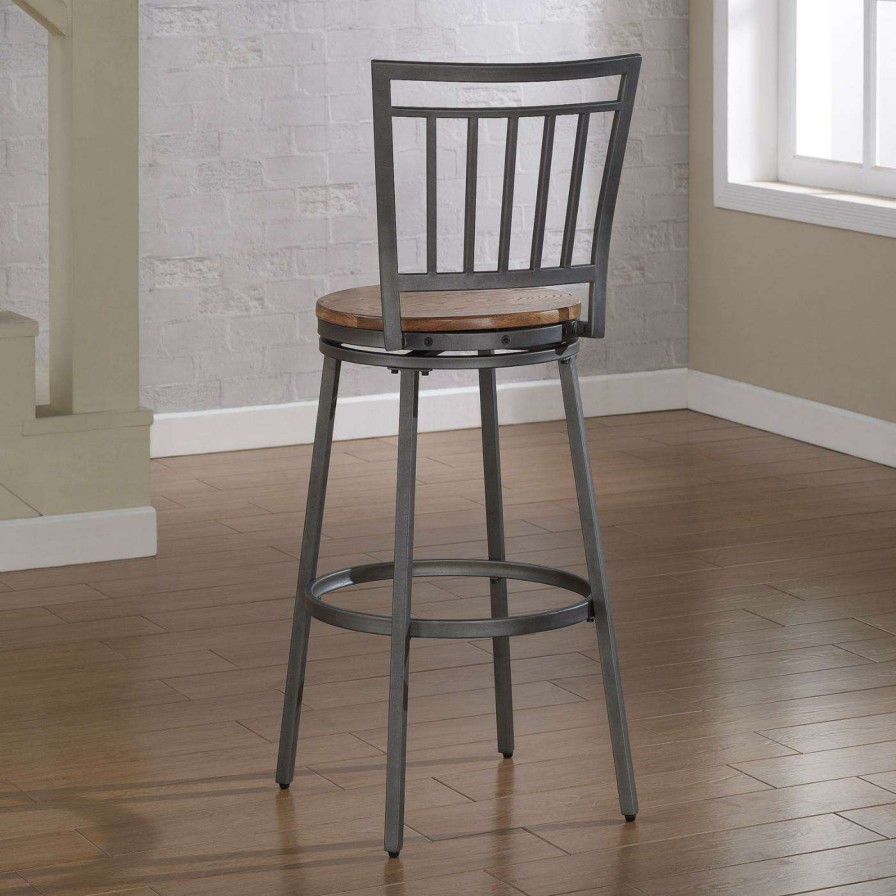 Bar Stools * | Wholesale Counter Height Stools American Woodcrafters Filmore Counter Stool Slate Gray/Golden Oak