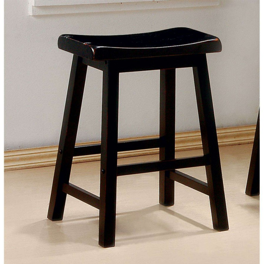 Bar Stools * | Promo Counter Height Stools Coaster Furniture 24 In. Backless Saddle Counter Height Stool Set Of 2