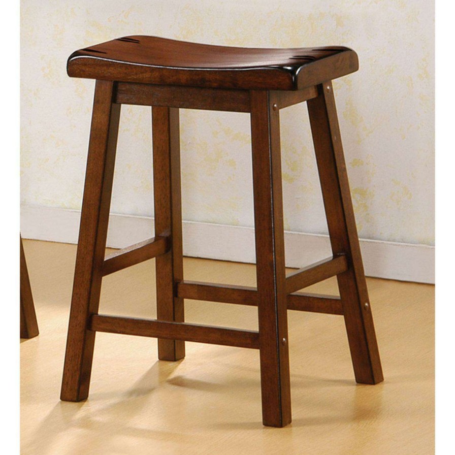 Bar Stools * | Promo Counter Height Stools Coaster Furniture 24 In. Backless Saddle Counter Height Stool Set Of 2