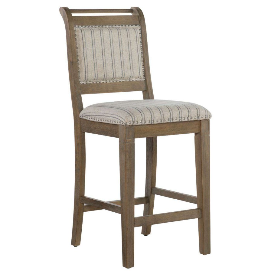 Bar Stools * | Discount Counter Height Stools Linon Emmy 26 In. Upholstered Counter Stool With Nailhead Trim