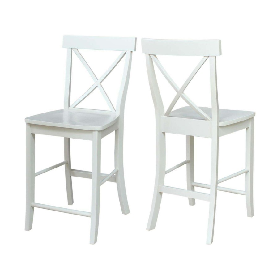 Bar Stools * | Discount Counter Height Stools International Concepts X-Back Counter Height Stool