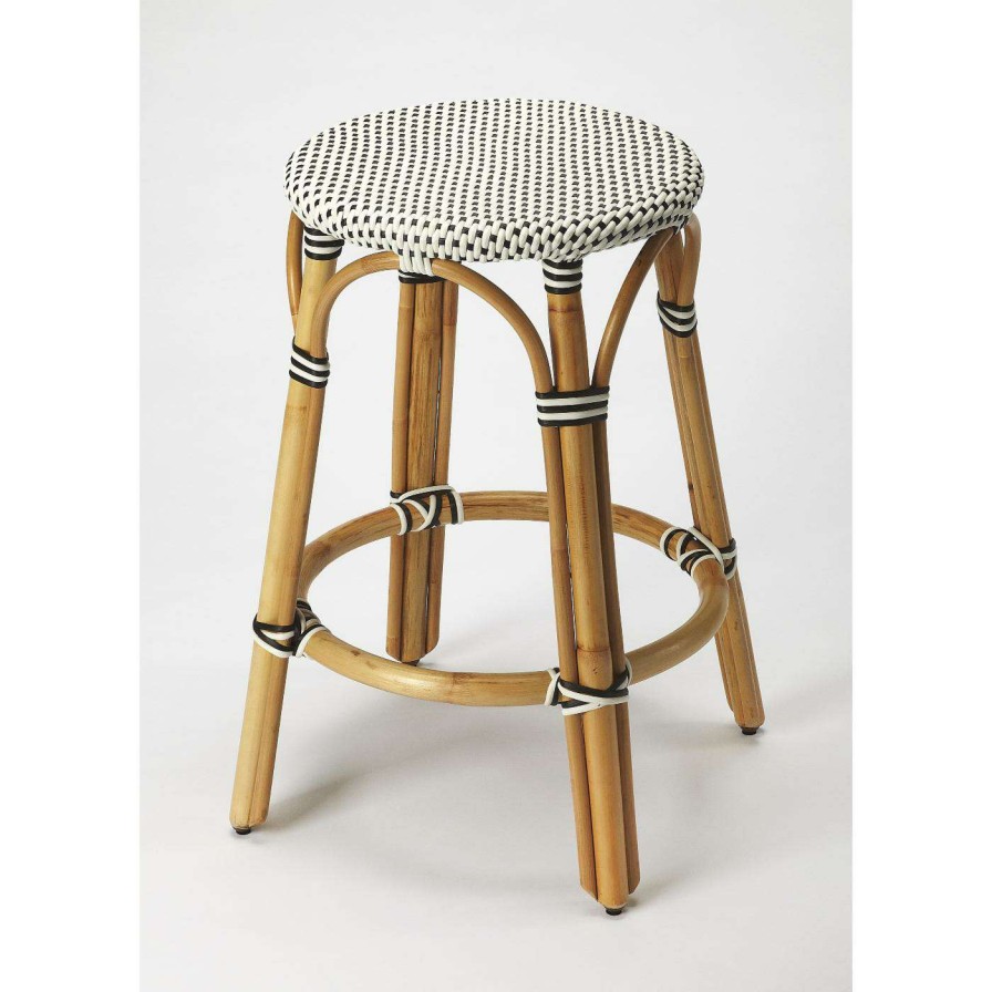 Bar Stools * | Best Sale Counter Height Stools Butler Specialty Tobias 24 In. Rattan Counter Stool