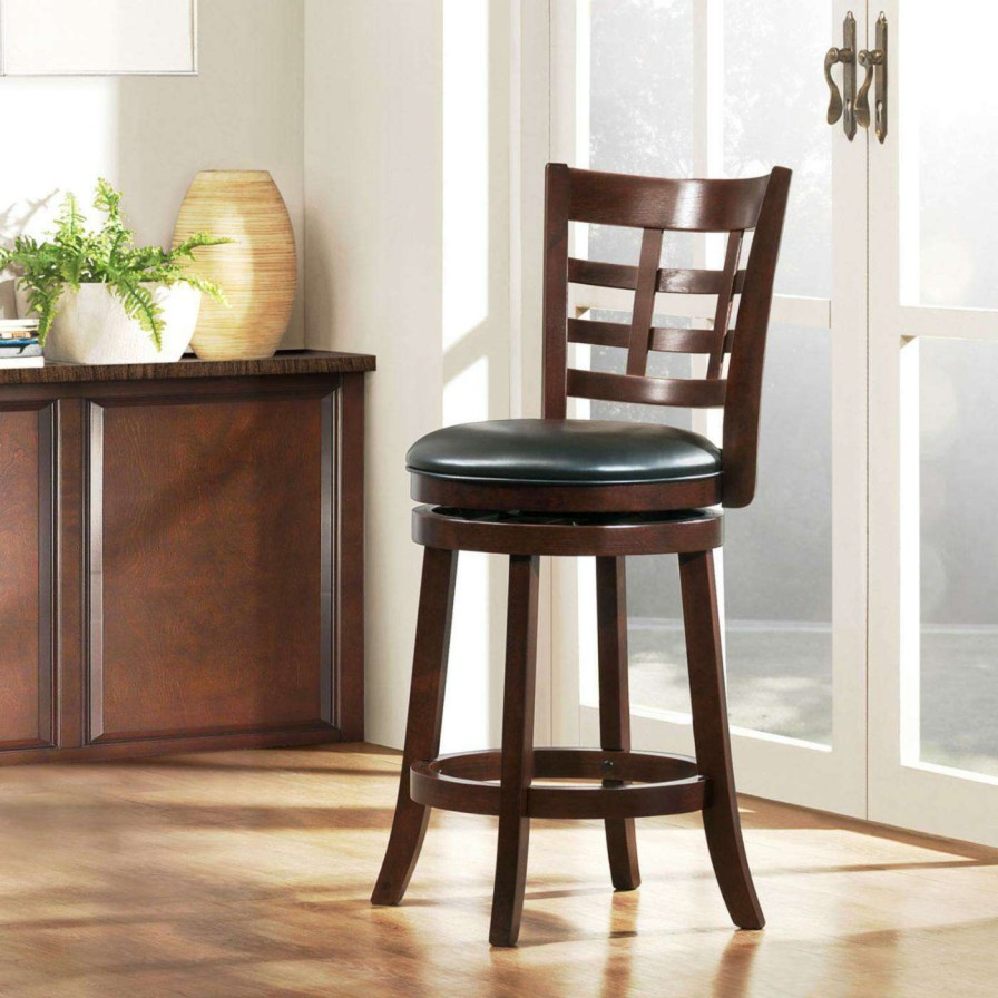 Bar Stools * | Coupon Counter Height Stools Weston Home Edmond Lattice Back Swivel Counter Stool