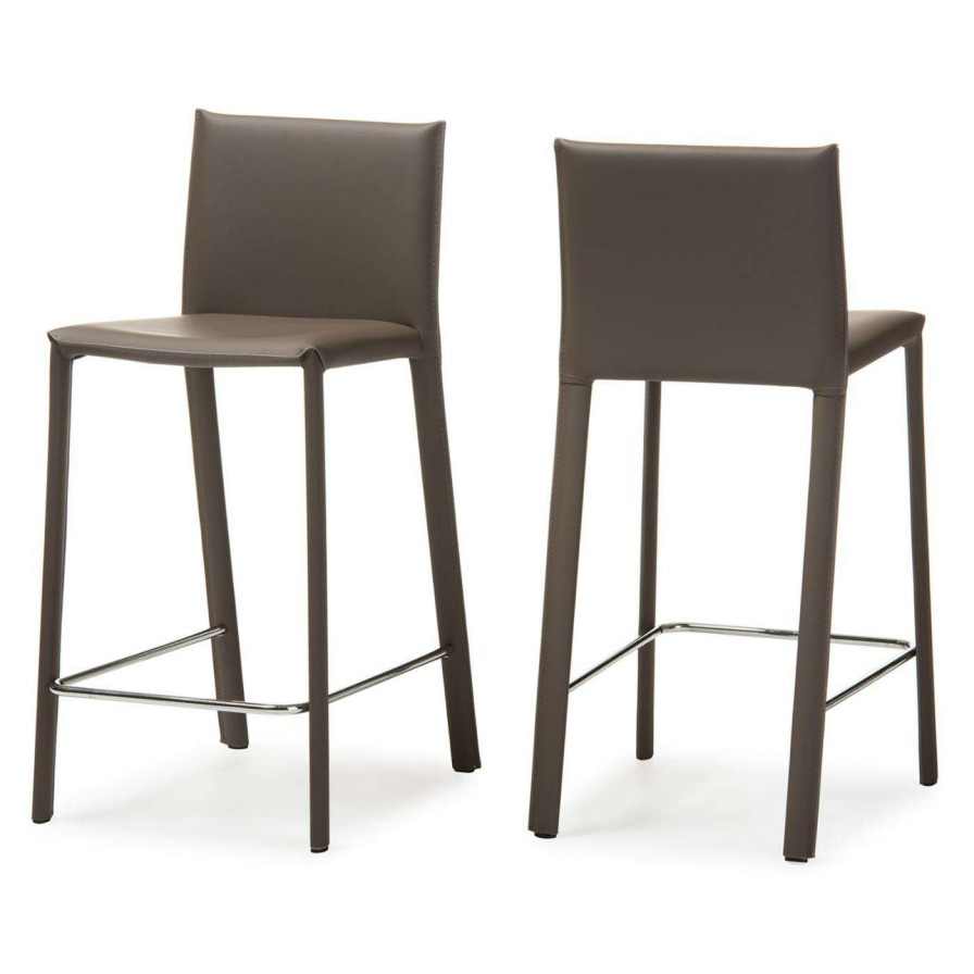 Bar Stools * | Cheap Counter Height Stools Hn Home Nouvel Mid-Century Modern 25 In. Counter Stool Set Of 2