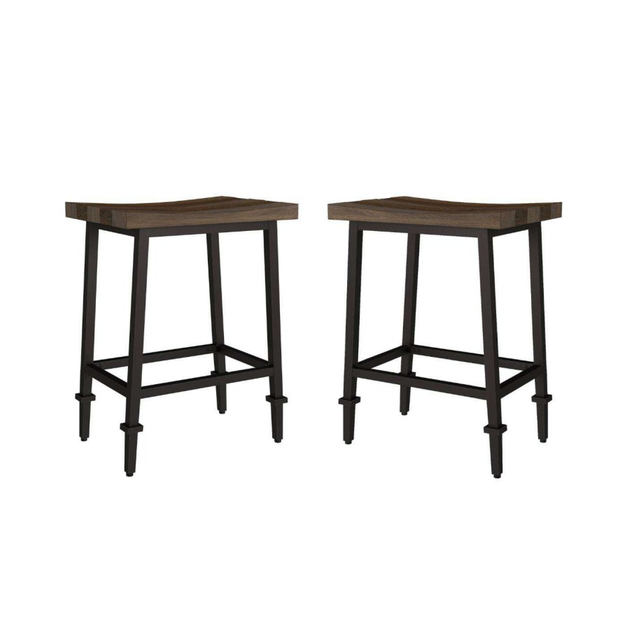 Bar Stools * | Outlet Counter Height Stools Hillsdale Furniture Trevino Backless Non-Swivel Counter Height Stool Set Of 2