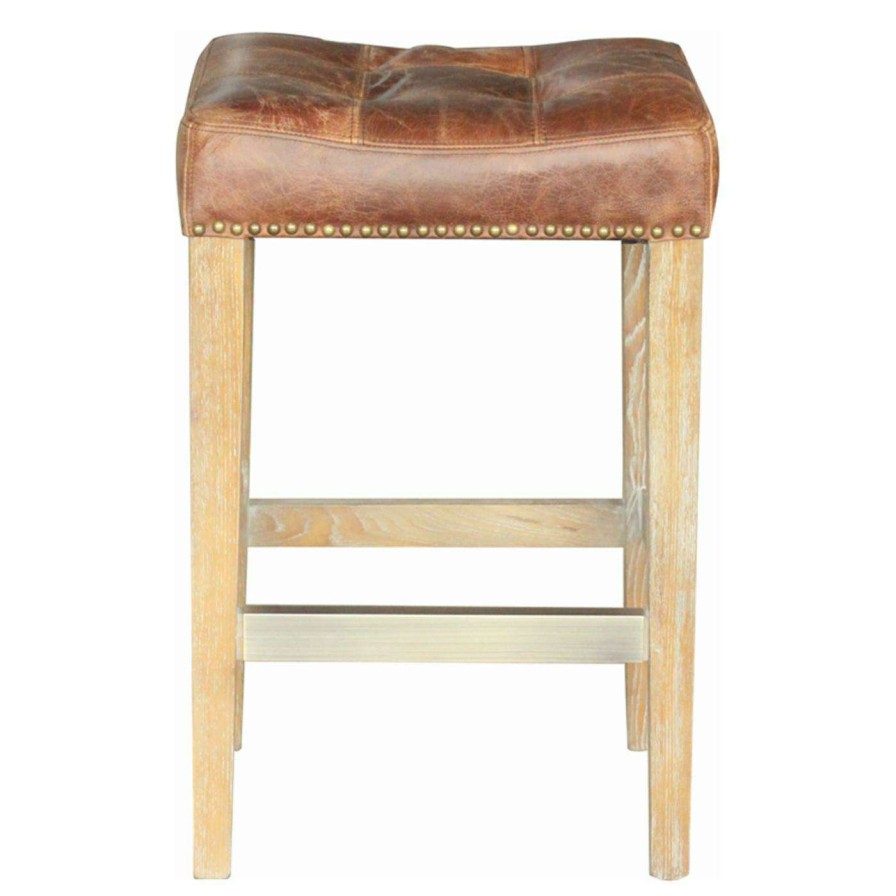 Bar Stools * | Hot Sale Counter Height Stools C2A French Nailhead Trim Elevate Leather 26 In. Counter Stool