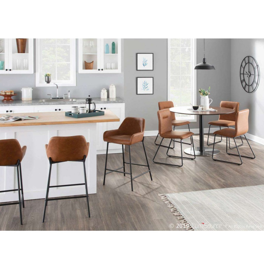 Bar Stools * | Promo Counter Height Stools Lumisource Daniella 24.5 In. Industrial Counter Stool Set Of 2