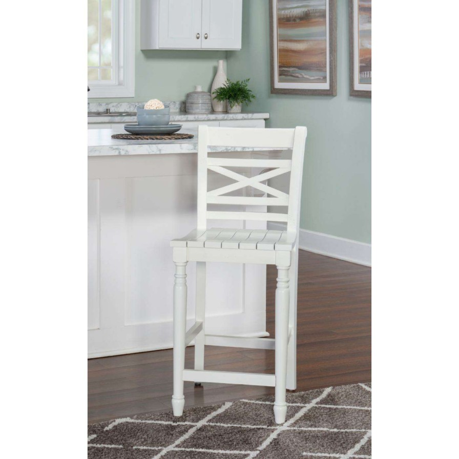 Bar Stools * | Outlet Counter Height Stools Powell Asher 24 In. Counter Stool White