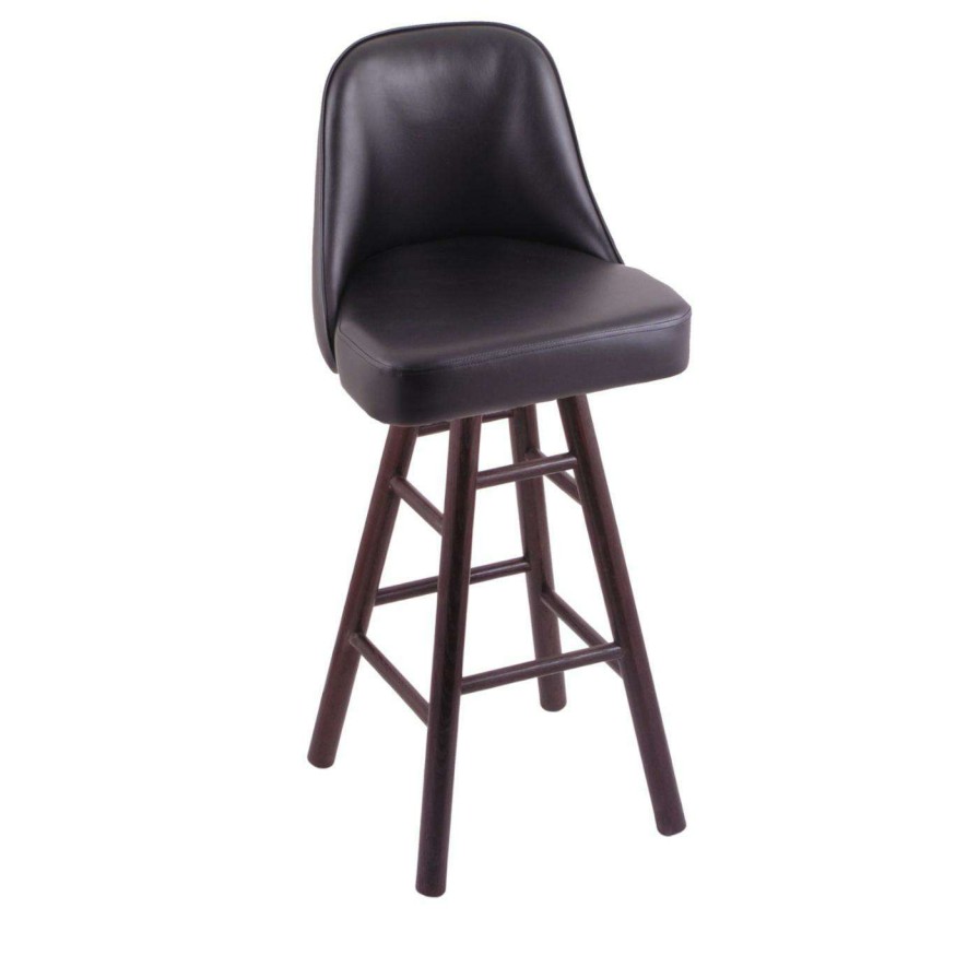 Bar Stools * | Wholesale Counter Height Stools Holland Bar Stool Co Grizzly Oak Stool With Smooth Legs And Vinyl Seat