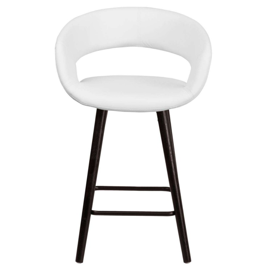 Bar Stools * | Wholesale Counter Height Stools Flash Furniture Brynn 24 In. Contemporary Rounded Low Back Legged Vinyl Counter Stool