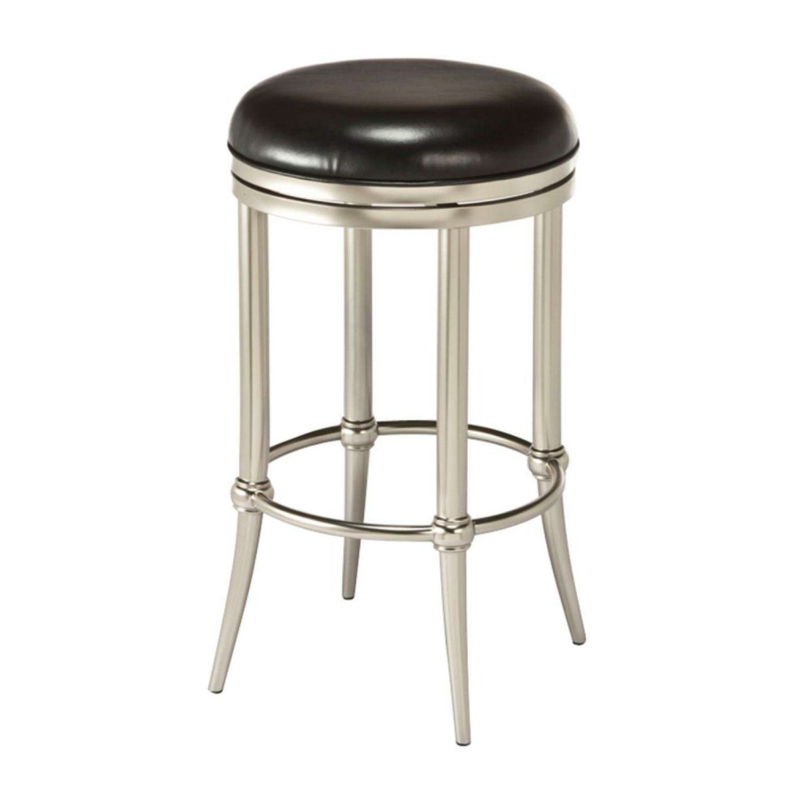 Bar Stools * | Discount Hillsdale Furniture Counter Height Stools Hillsdale Cadman Backless Dull Nickel Counter Stool