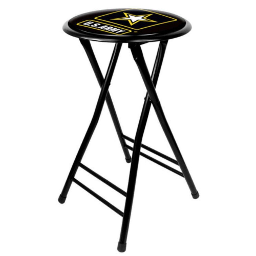 Bar Stools * | Best Pirce Trademark Global Counter Height Stools Trademark Army 24 In. Cushioned Folding Stool