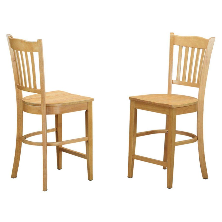 Bar Stools * | Cheapest Counter Height Stools East West Furniture Groton Counter Height Dining Chair With Wooden Seat Set Of 2